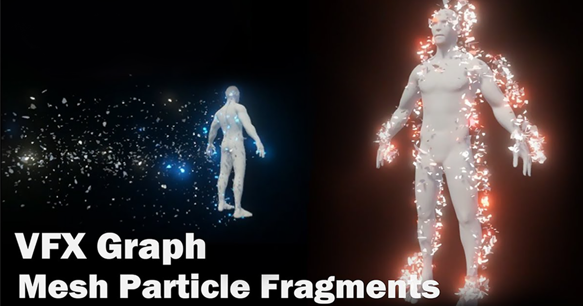 VFX Graph:Mesh Particle Fragments VFX preview