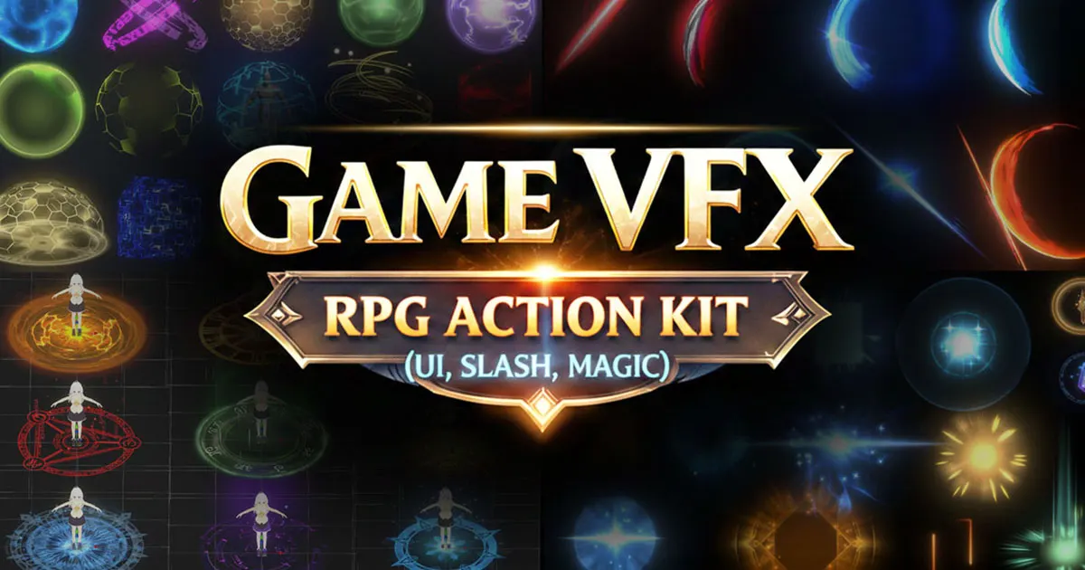 GAME VFX - RPG Action Kit (UI, Slash, Magic) VFX preview