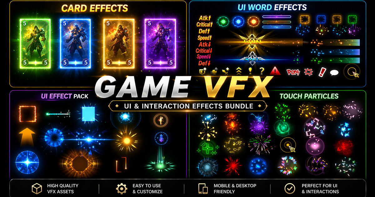 Game VFX - UI & Interaction Effects Bundle VFX preview