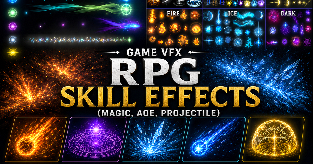 Game VFX - RPG Skill Effects (Magic, AOE, Projectile) VFX preview