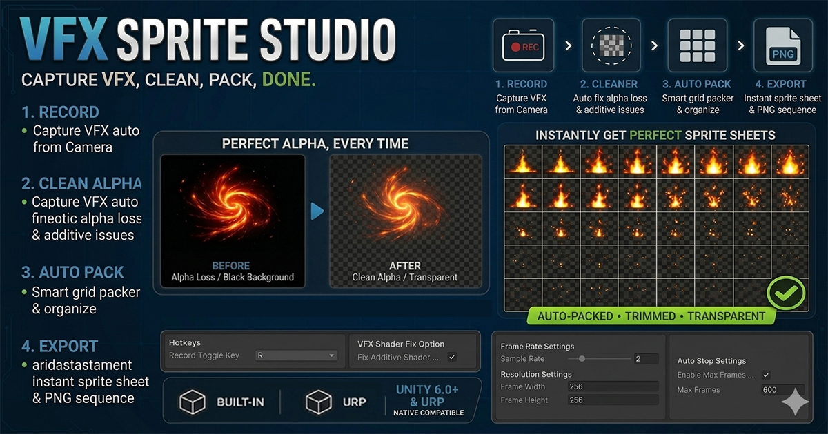VFX Sprite Studio - Record, Remove BG, Generate Sprite Sheets & GIF VFX preview