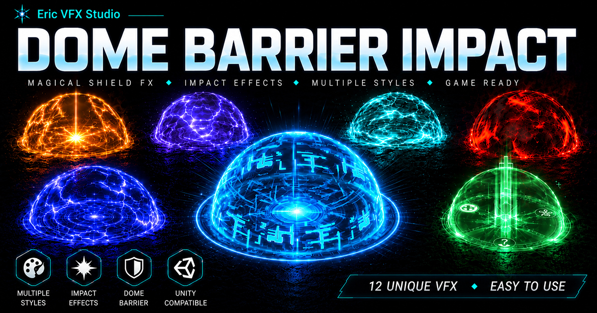 Game VFX - Dome Barrier Impact game VFX preview