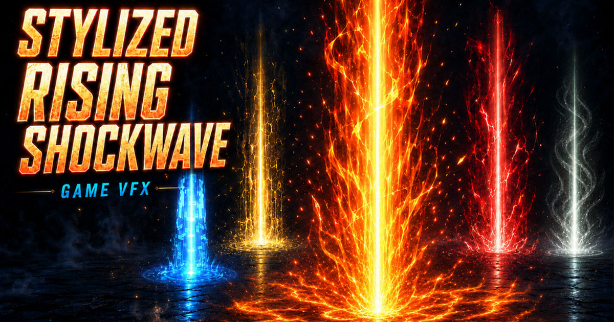 Game VFX - Stylized Rising Shockwave VFX preview